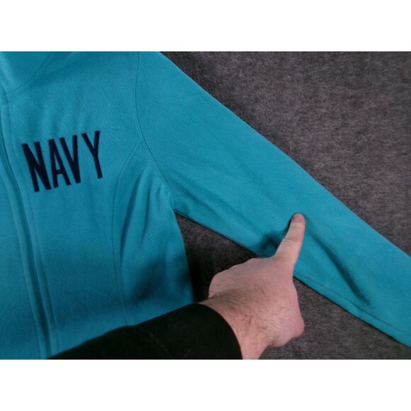 Old Navy Fleece Jacket Womens M Teal Full Zip Pockets Cozy Long Sleeve Casual - Picture 3 of 12